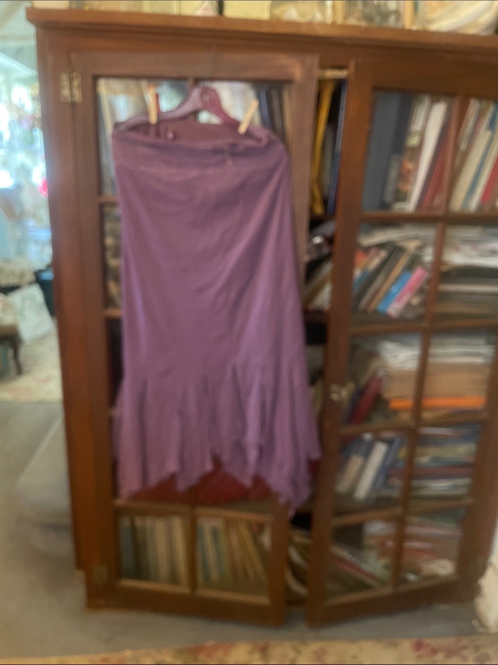 Purple Handkerchief Hem Skirt